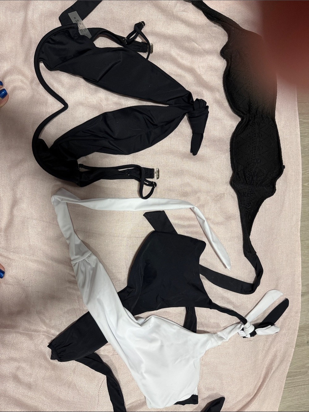 Black & White Women's Bikini tops - Classic Two-Tone Swimwear - 3 tops